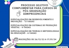 Processo seletivo complementar oferece vagas em cursos de pós-graduação semipresenciais e gratuitos do Campus Sertão