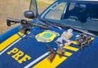 PRF prende criminoso transportando fuzil, revólveres e munições na BR 285
