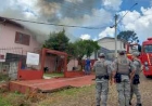 Casa é parcialmente consumida pelo fogo em Getúlio Vargas.
