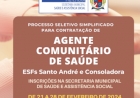 Getúlio Vargas - Abertas inscrições para processo seletivo simplificado para contratação de Agente Comunitário de Saúde