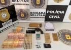 Homem é preso pela PC e BM por tráfico e porte ilegal de arma de fogo. 