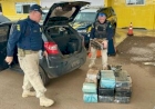 PRF prende traficante transportando mais de 250 quilos de maconha num carro furtado