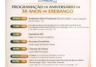 Programação de Aniversário de 38 Anos de Erebango