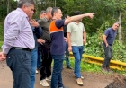 Defesa Civil do Estado vistoria ponte que desabou no distrito de Suzana, em Marcelino Ramos