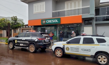 Criminosos roubam agência da Cresol em Cruzaltense e são presos em flagrante após cerco policial