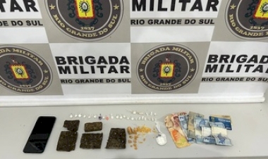 Mulher detida com maconha, crack e cocaína em Getúlio Vargas