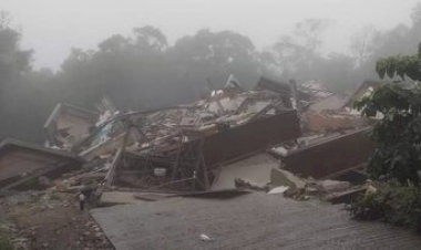 Prédio desaba em Gramado e diversos bairros do município apresentam rachaduras no solo