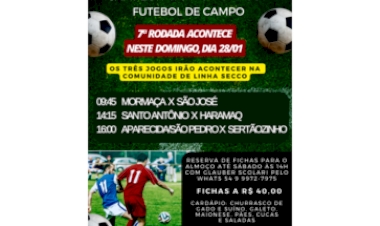 SERTÃO - 7ª RODADA DO CAMPEONATO MUNICIPAL DE FUTEBOL DE CAMPO ACONTECE NESTE DOMINGO, DIA 28