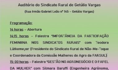 Sindicato Rural de Getúlio Vargas promove encontro de mulheres do agro
