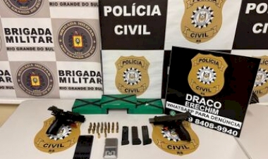 POLÍCIA CIVIL E BRIGADA MILITAR, APREENDEM ARMA DE FOGO E GRANDE QUANTIDADE DE COCAÍNA, EM UMA CHÁCARA, NA CIDADE DE JACUTINGA