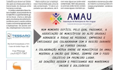 Emater/RS-Ascar adverte sobre riscos de zoonoses após enchentes. Página 09.