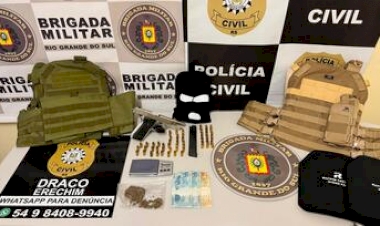 POLÍCIA CIVIL E BRIGADA MILITAR PRENDEM SUSPEITOS E APREENDEM ARMAS UTILIZADAS EM HOMICÍDIO EM ERECHIM