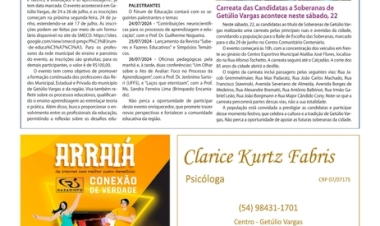 Carreata das Candidatas a Soberanas de Getúlio Vargas acontece neste sábado, dia 22 /  XXVIII Fórum de Educação de Getúlio Vargas