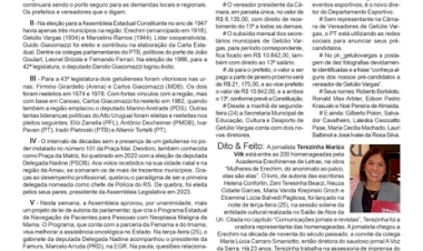 Saiba qual o salário dos vereadores, prefeito e vice-prefeito de Getúlio Vargas a contar de janeiro próximo. Contexto - Neivo  A T Fabris.