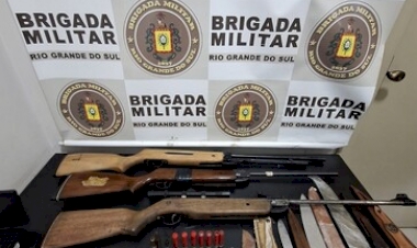 Brigada Militar através do 3ºRPMon prende homem por violência doméstica e posse de arma de fogo