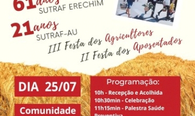 SUTRAF Sede Erechim realiza Festa do Agricultor e Aposentado