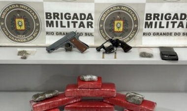 Brigada Militar realiza prisão por associação criminosa, tráfico de entorpecentes e porte ilegal de arma de fogo