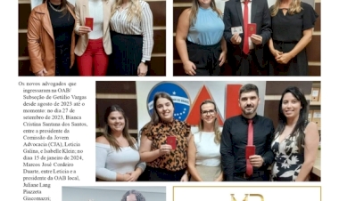 Especial O Seu Direito – Subseção de Getúlio Vargas / Os novos advogados que ingressaram na Ordem no último ano