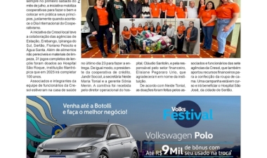 Cresol faz a entrega de lençóis, alimentos e material de limpeza ao Hospital São Roque