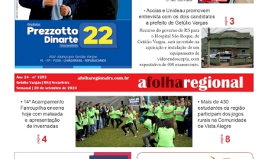 A Folha Regional - Ano número 1293, sexta-feira, 20 de setembro de 2024.