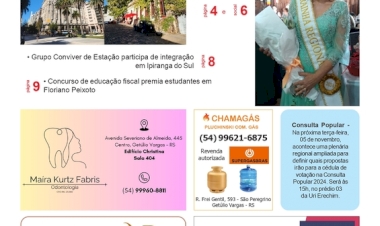 A FOLHA REGIONAL. Ano 24, Nº 1299.  Getúlio Vargas RS, 01 de novembro de 2024