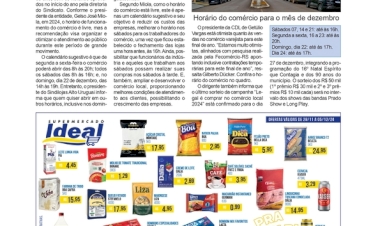 Comércio Varejista - Sindilojas Alto Uruguai divulga calendário sugestivo para o final do an