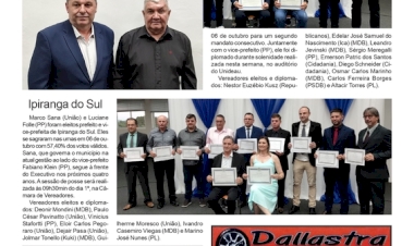 Diplomação dos eleitos em Erebango e Ipiranga do Sul