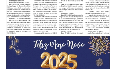 ESPECIAL NATAL 2024 - Boletim Informativo da Câmara de Vereadores de Getúlio Vargas.