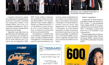 Sertão - Câmara dá posse ao prefeito Homero Fochesatto (PL)