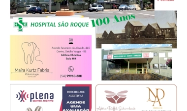 A Folha Regional Especial 100 Anos do Hospital São Roque. Ano 25, edição 1.310. Getúlio Vargas RS, 17 de janeiro de 2025.