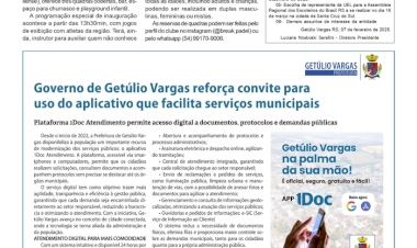 Padel é nova opção / Informativo do Município de Getúlio Vargas