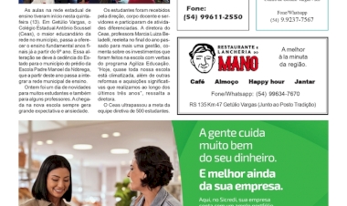 Antônio Scussel passa a oferecer turmas a partir do 6º ano /  Carreata Não a Pedágios no RS