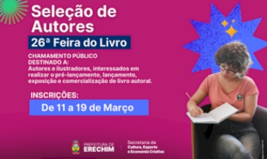 Seleção de autores para participar da 26ª Feira do Livro inicia nesta terça-feira