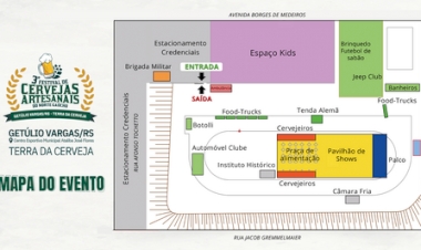 Divulgado o mapa oficial do 3º Festival de  Cervejas Artesanais do Norte Gaúcho