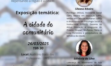 UFFS promove debate sobre cidade e organizações comunitárias