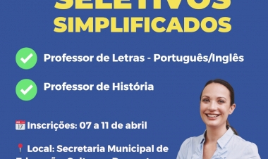 Prefeitura de Getúlio Vargas abre inscrições para contratação de professores de História e de Letras Português/Inglês