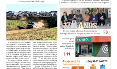 A FOLHA REGIONAL Ano 25, nº 1.324. Getúlio Vargas RS, 25 de abril de 2025.