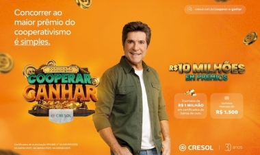 Cresol lança campanha Cooperar é Ganhar com sorteio de R$ 10 milhões em prêmios