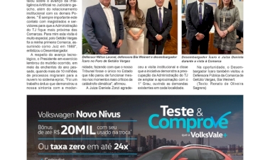 Judiciário - Presidente em exercício do TJ realiza visita institucional ao Foro local