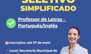 Prefeitura de Getúlio Vargas abre processo seletivo  para Professor de Letras – Português/Inglês