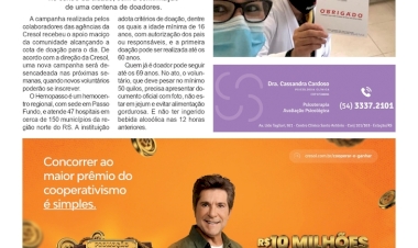 Especial - Em parceria, Cresol realiza campanha de doação de sangue