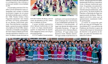 Invernada juvenil do Tropilha Crioula leva a Torre Eiffel ao tablado do 2º Enartinho