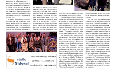 Mauricio Soligo assume a presidência do Lions Clube