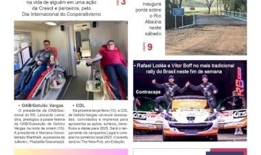 A FOLHA REGIONAL. Ano 25, nº 1.335. Getúlio Vargas RS, 11 de julho de 2025.