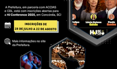 Prefeitura de Getúlio Vargas abre inscrições para empresários participarem da HJ Conference 2025 em Concórdia