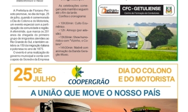 Floriano Peixoto - Programação especial acontece nesta sexta-feira (25)