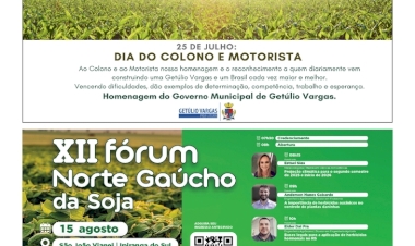 Informativo da Prefeitura de Getúlio Vargas / Programação do XII Fórum Norte Gaúcho da Soja