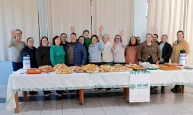Confraternização ao final do Curso de Panificação realizado em Ipiranga do Sul