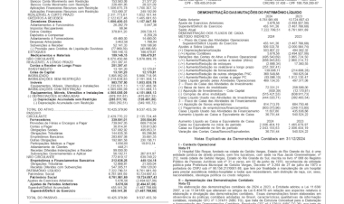 Balanço do Hospital São Roque / Publicidade Legal