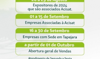 Comercialização de estandes da Expo Tapejara inicia na quarta-feira, dia 20